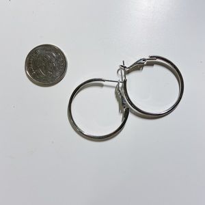 Silver hoop earrings🌿